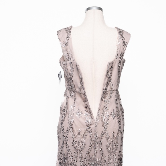 Alex Evenings -  Sequined Embroidered Square-Neck Gown - Picture 12 of 12